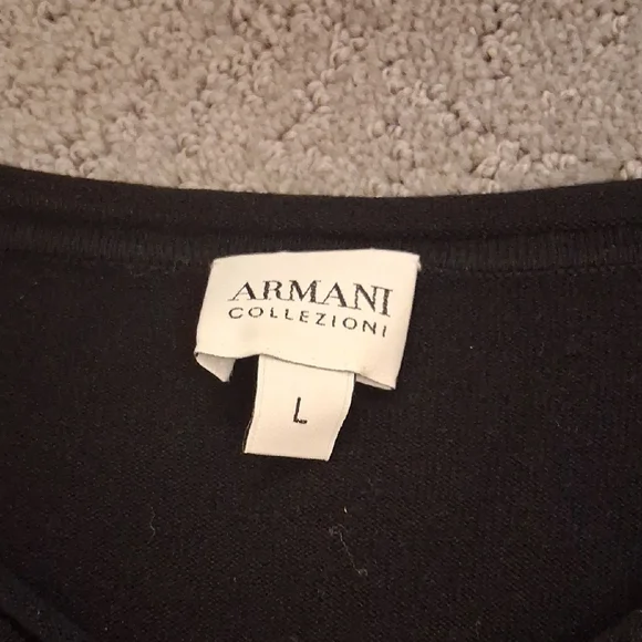 Armani Collezioni Black Knit Top - Picture 2 of 3